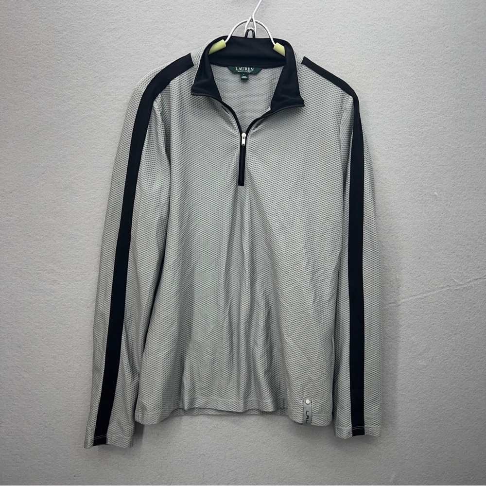Lauren Active Ralph Lauren Womens Grey 1/4 Zip Shirt Size Large LRL Running